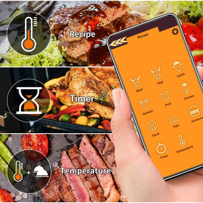 TY530 BBQ Probe เครื่องวัดอุณหภูมิบลูทูธไร้สาย APP โทรศัพท์มือถือครัวอาหารบาร์บีคิวเตาอบเครื่องวัดอุณหภูมิ, Food Temperature Range: -40-100 degree