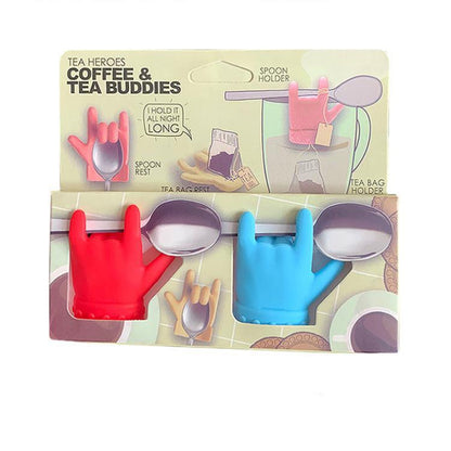 2 PCS Little Finger Shape Tea Heroes ช้อนชา,การจัดส่งสีแบบสุ่ม, Teaspoon Holder