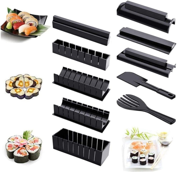 แม่พิมพ์ซูชิ 11 ใน 1 พร้อมมีดซูชิแม่พิมพ์ลูกข้าว DIY Home Creative ชุดซูชิโรล, Sushi Roll Set
