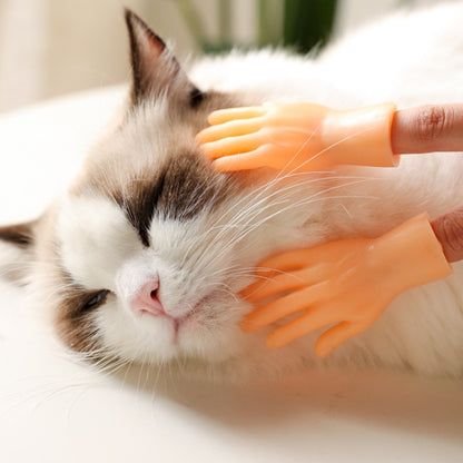 เตียงนิ้วนวดสัตว์เลี้ยง 3 ชิ้นและถุงมือแมว, Massage Finger