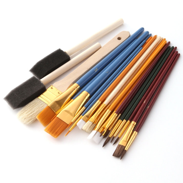 ZHU TING 25 ชิ้น/เซ็ตมัลติฟังก์ชั่นแปรงทาสีน้ำมัน Gouache สีน้ำแปรงทาสีอะคริลิคนักเรียนภาพวาดอุปกรณ์, Watercolor Acrylic Paint Brush