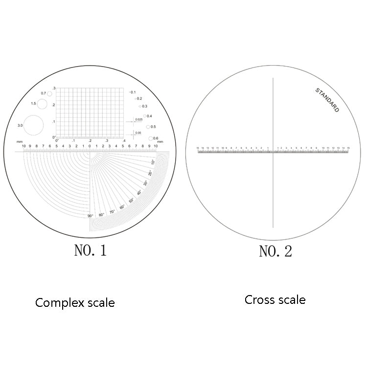 ไฟ LED 8 ดวง 3 กลุ่มของกระจกออปติคัล HD พร้อมสเกลแว่นขยาย 10 เท่า, Complex Scale Board, Cross Scale Board