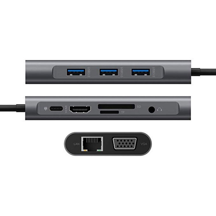 10 in 1 Type-C Multi-Function Docking Station PD Fast Charging HUB, 10 in 1