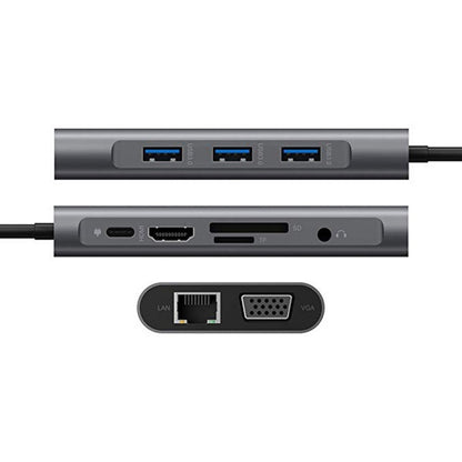 10 in 1 Type-C Multi-Function Docking Station PD Fast Charging HUB, 10 in 1