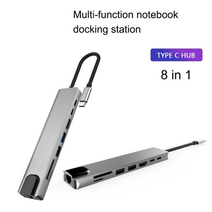 WC7367 8 ใน 1 87W Type-C ถึง PD+USB3.0x2+SD+TF+HDMI+RJ45+Type-c Docking Station HUB, WC7367