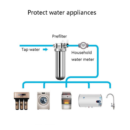 304 สแตนเลส Pre-Filter ในครัวเรือนน้ำประปาเครื่องกรองน้ำกลาง, Water Purifier