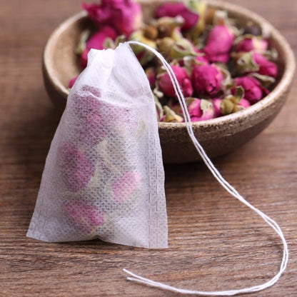 100 ชิ้น/ล็อต Teabags ถุงชาหอมพร้อมซีลกระดาษกรอง,ขนาด: 5.5x7 ซม., Teabags