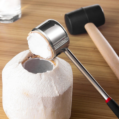 เครื่องมือเปิดมะพร้าวสแตนเลส 304 ชุดเครื่องมือโกนกะลามะพร้าว, 2 in 1 Coconut Opener