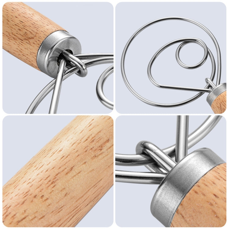 2 ชิ้น 13 นิ้วโอ๊คจับแป้งผสมแป้งสแตนเลสก้านผสมคอยล์ปัด, Single Circle Agitator, Double Circle Agitator, Three Circle Agitator