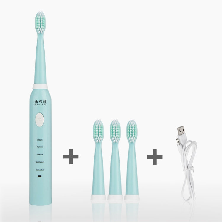 DELIPU แปรงสีฟันไฟฟ้าแบบชาร์จไฟได้โซนิคปรับความเร็ว 5 ระดับเด็กผู้ใหญ่ในครัวเรือนกันน้ำผมนุ่มไวท์เทนนิ่งแปรงสีฟัน, USB Charging Cable  (Blue), USB Charging Cable (White), USB Charging Stand (Blue), USB Charging Stand(Pink), USB Charging Stand(White)