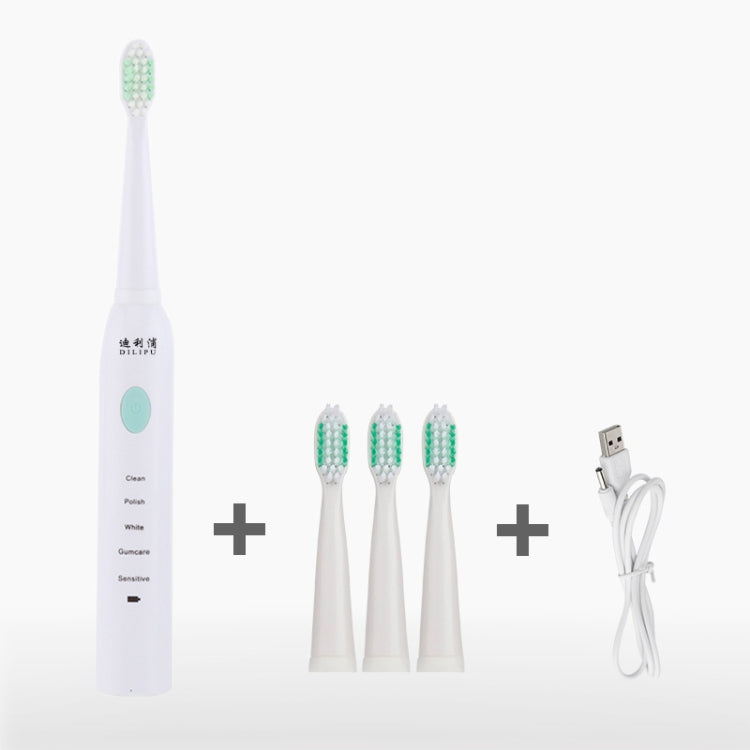 DELIPU แปรงสีฟันไฟฟ้าแบบชาร์จไฟได้โซนิคปรับความเร็ว 5 ระดับเด็กผู้ใหญ่ในครัวเรือนกันน้ำผมนุ่มไวท์เทนนิ่งแปรงสีฟัน, USB Charging Cable  (Blue), USB Charging Cable (White), USB Charging Stand (Blue), USB Charging Stand(Pink), USB Charging Stand(White)