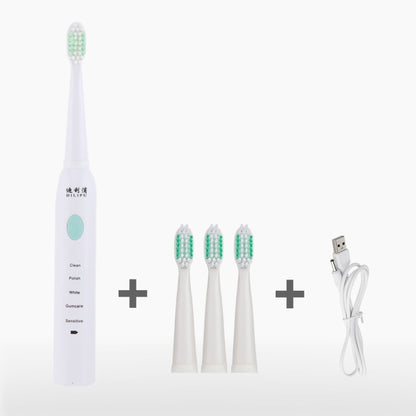 DELIPU แปรงสีฟันไฟฟ้าแบบชาร์จไฟได้โซนิคปรับความเร็ว 5 ระดับเด็กผู้ใหญ่ในครัวเรือนกันน้ำผมนุ่มไวท์เทนนิ่งแปรงสีฟัน, USB Charging Cable  (Blue), USB Charging Cable (White), USB Charging Stand (Blue), USB Charging Stand(Pink), USB Charging Stand(White)