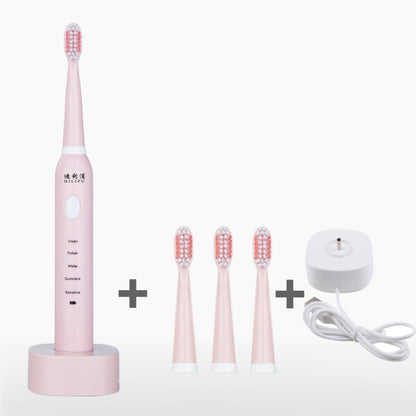 DELIPU แปรงสีฟันไฟฟ้าแบบชาร์จไฟได้โซนิคปรับความเร็ว 5 ระดับเด็กผู้ใหญ่ในครัวเรือนกันน้ำผมนุ่มไวท์เทนนิ่งแปรงสีฟัน, USB Charging Cable  (Blue), USB Charging Cable (White), USB Charging Stand (Blue), USB Charging Stand(Pink), USB Charging Stand(White)