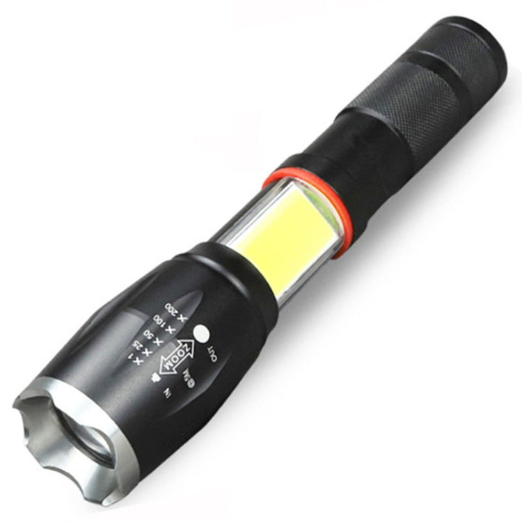 Telescopic Zoom ไฟฉายแสงที่แข็งแกร่ง Strong Magnetic ไฟฉาย LED แบบชาร์จไฟได้, Silver Head (No Battery, No Charger), Black Head (No Battery, No Charger), Silver Head (With Battery, EU Plug Charger), Black Head (With Battery, EU Plug Charger)