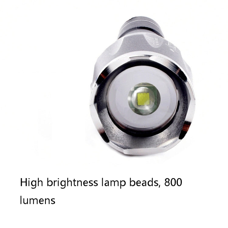 Telescopic Zoom ไฟฉายแสงที่แข็งแกร่ง Strong Magnetic ไฟฉาย LED แบบชาร์จไฟได้, Silver Head (No Battery, No Charger), Black Head (No Battery, No Charger), Silver Head (With Battery, EU Plug Charger), Black Head (With Battery, EU Plug Charger)