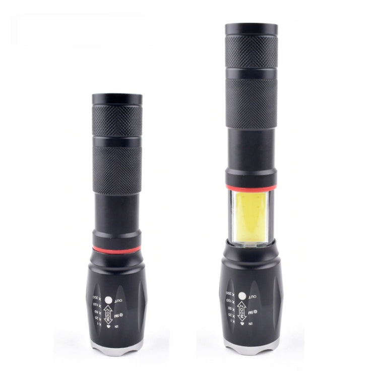 Telescopic Zoom ไฟฉายแสงที่แข็งแกร่ง Strong Magnetic ไฟฉาย LED แบบชาร์จไฟได้, Silver Head (No Battery, No Charger), Black Head (No Battery, No Charger), Silver Head (With Battery, EU Plug Charger), Black Head (With Battery, EU Plug Charger)
