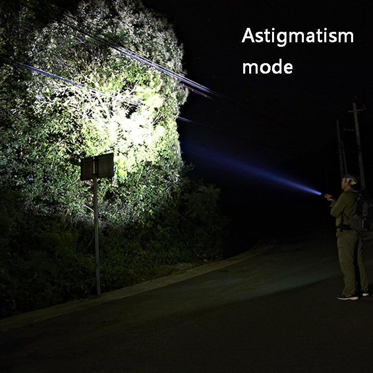 Telescopic Zoom ไฟฉายแสงที่แข็งแกร่ง Strong Magnetic ไฟฉาย LED แบบชาร์จไฟได้, Silver Head (No Battery, No Charger), Black Head (No Battery, No Charger), Silver Head (With Battery, EU Plug Charger), Black Head (With Battery, EU Plug Charger)