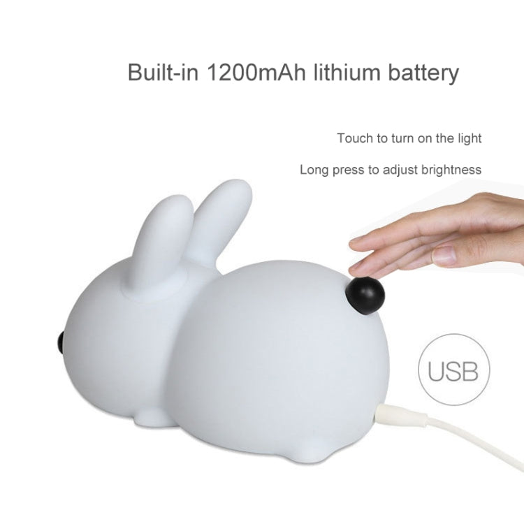 ซิลิโคนกระต่าย LED Night Light USB ชาร์จ Dual-Tone Light Pat Light