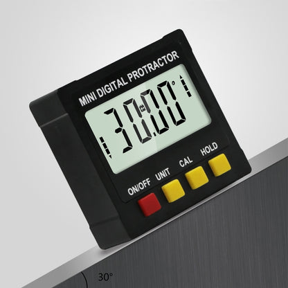 อิเล็กทรอนิกส์ดิจิตอลจอแสดงผล Inclinometer ระดับความลาดชันไม้โปรแทรกเตอร์สี่ด้านแม่เหล็กมุมไม้บรรทัด, Magnetic Angle Ruler