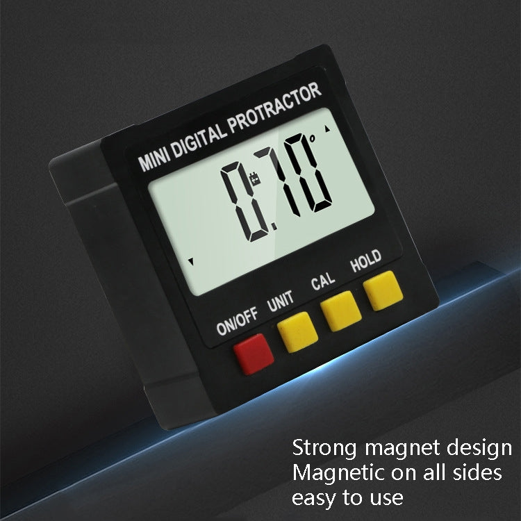อิเล็กทรอนิกส์ดิจิตอลจอแสดงผล Inclinometer ระดับความลาดชันไม้โปรแทรกเตอร์สี่ด้านแม่เหล็กมุมไม้บรรทัด, Magnetic Angle Ruler