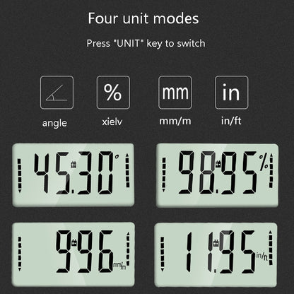 อิเล็กทรอนิกส์ดิจิตอลจอแสดงผล Inclinometer ระดับความลาดชันไม้โปรแทรกเตอร์สี่ด้านแม่เหล็กมุมไม้บรรทัด, Magnetic Angle Ruler