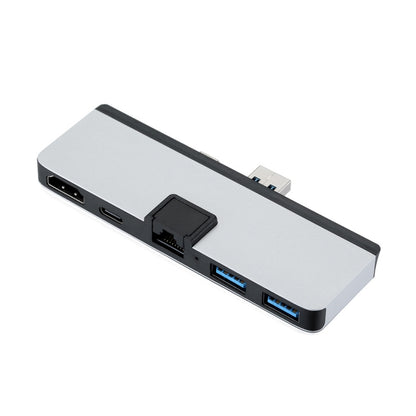 Cabledeconn T0409 มัลติฟังก์ชั่น USB 3.0 HUB Docking Station ตัวแปลงอินเทอร์เฟซสายเคเบิลเครือข่าย, For Microsoft Surface Pro 7(with Network Port)