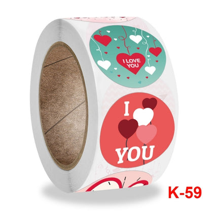 5 ชิ้น Olled รอบวันวาเลนไทน์หัวใจของขวัญตกแต่งสติ๊กเกอร์ฉลาก, Valentines Day Heart Sticker