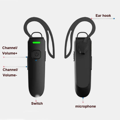 A08 Mini Ear Hook เครื่องส่งรับวิทยุไร้สายกลางแจ้ง Mini Walkie Talkie ไร้สาย Bluetooth Walkie Talkie