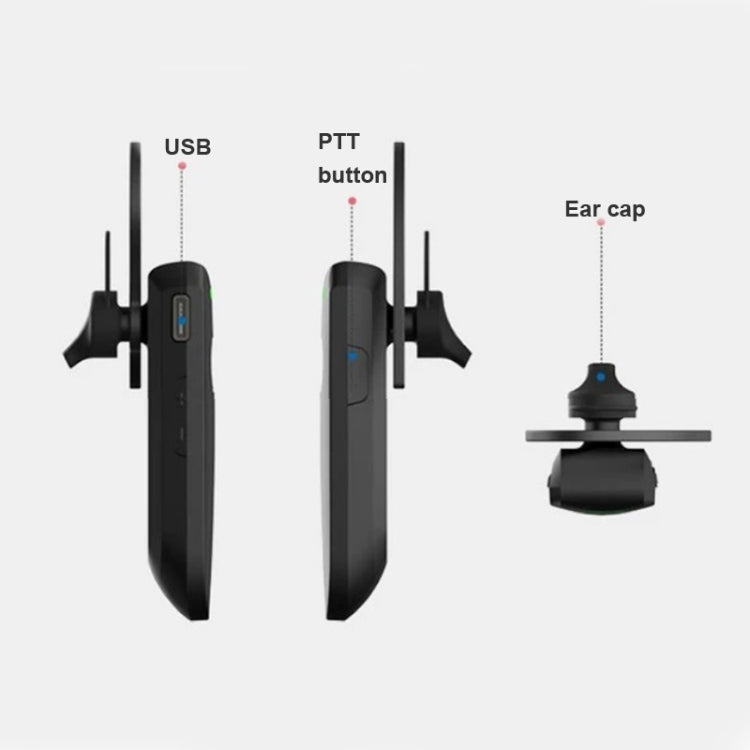 A08 Mini Ear Hook เครื่องส่งรับวิทยุไร้สายกลางแจ้ง Mini Walkie Talkie ไร้สาย Bluetooth Walkie Talkie