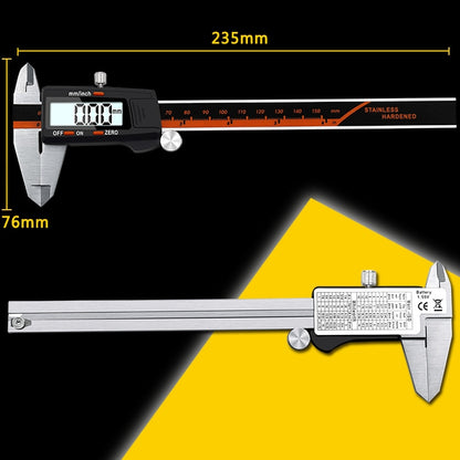 0-150 มม.พลาสติกเมตรสแตนเลสสตีลดิจิตอลอิเล็กทรอนิกส์ความแม่นยำสูง Vernier Caliper, 2 Units of mm/inch, 3 Units of mm/in/f