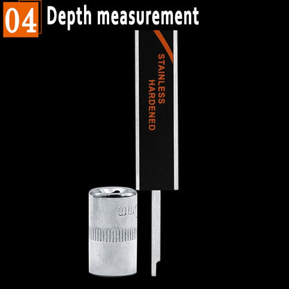 0-150 มม.พลาสติกเมตรสแตนเลสสตีลดิจิตอลอิเล็กทรอนิกส์ความแม่นยำสูง Vernier Caliper, 2 Units of mm/inch, 3 Units of mm/in/f