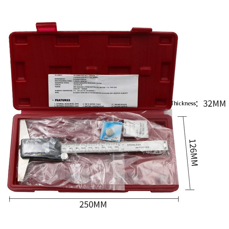 0-150 มม.ดิจิตอลจอแสดงผลความลึก Caliper Vernier Caliper ความลึกวัดไม้บรรทัด, 0-150mm