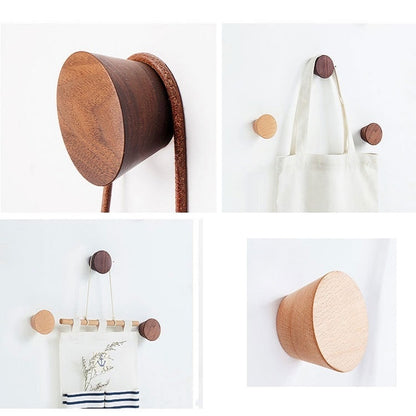 5 ชิ้นไม้เนื้อแข็งตะขอเสื้อผนังเล็บฟรีตะขอเหนียวที่แข็งแกร่ง, Nail-Free Strong Sticky Hook