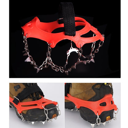 13 ฟันสแตนเลสกลางแจ้งปีนเขาปีนเขา Crampons เดินป่ารองเท้ากันลื่นครอบคลุมขนาด:, 13 Teeth M（Orange）