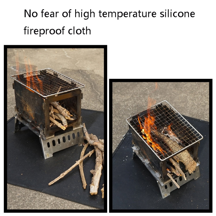 CLS Outdoor Camping ผ้าซิลิโคนทนไฟบาร์บีคิวปิคนิคแผ่นฉนวนกันความร้อน, S: 350x340mm, M: 450x370mm, L: 600x520mm, XL: 800x750mm