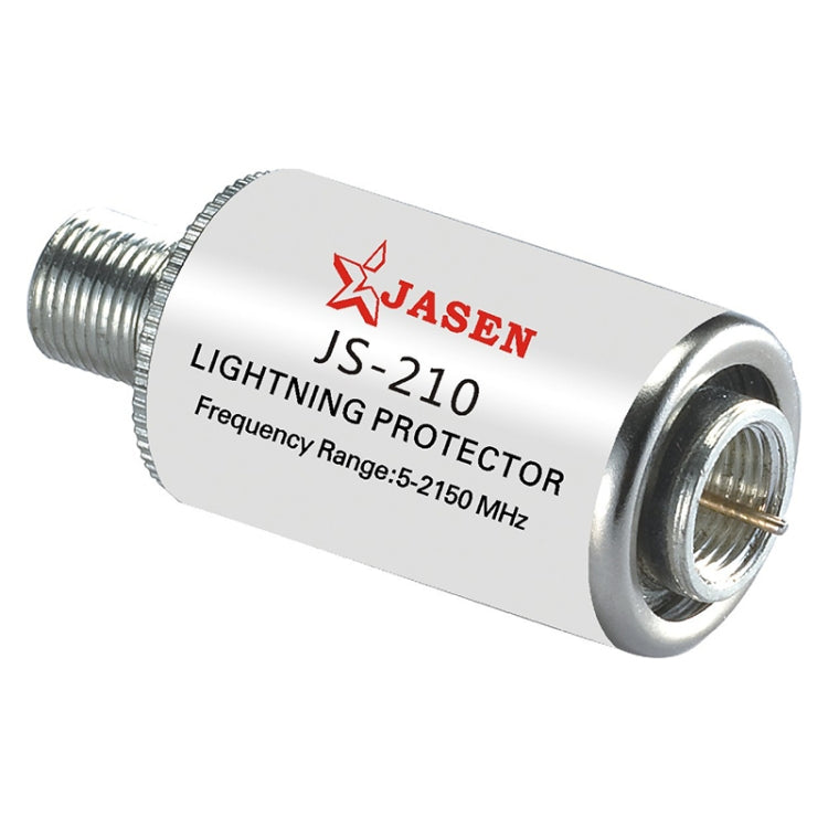 JS-210 5-2150MHz อุปกรณ์ป้องกันแสงทีวีดาวเทียมโคแอกเชียลอุปกรณ์ป้องกันไฟเสาอากาศดาวเทียม Arrester