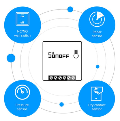 Sonoff MINIR2 Dual-Control WIFI สมาร์ทสวิตช์ DIY ชิ้นส่วนการปรับเปลี่ยนขนาดเล็ก