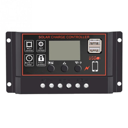 12V24V Simple Solar Controller การควบคุมเวลาแสงพลังงานแสงอาทิตย์ Charge และ Discharge Controller พร้อม USB, 10A, 20A, 30A
