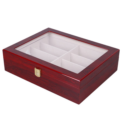 สีอบ 8 บิตแว่นตา High-End แว่นตากันแดด Storage แสดงผล กล่องไม้ด้านนอก, Size: 34.5x26.5x9 cm