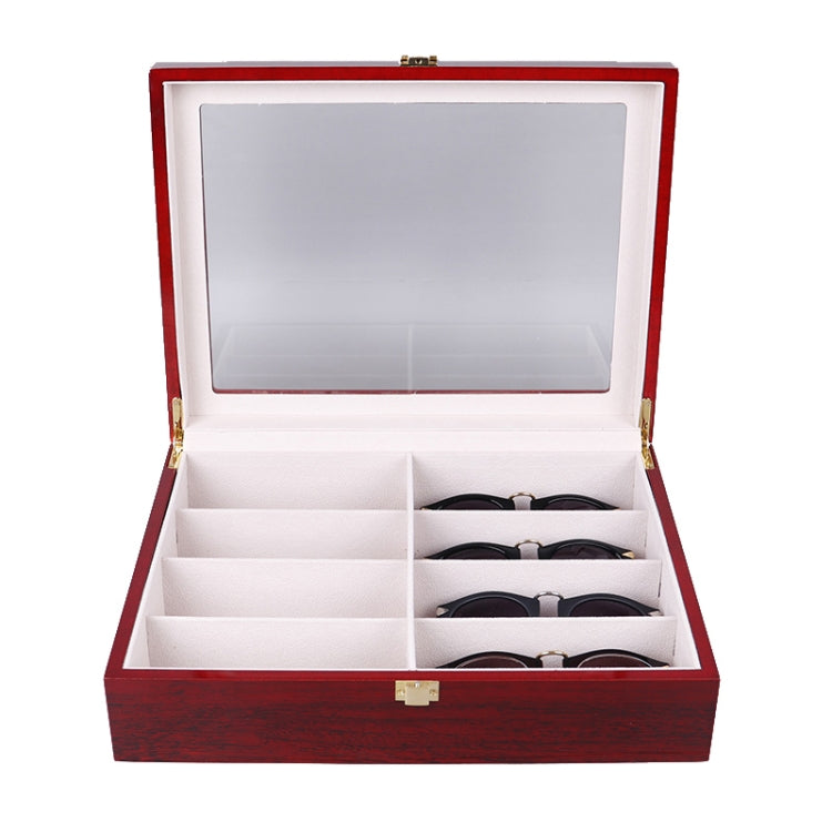 สีอบ 8 บิตแว่นตา High-End แว่นตากันแดด Storage แสดงผล กล่องไม้ด้านนอก, Size: 34.5x26.5x9 cm
