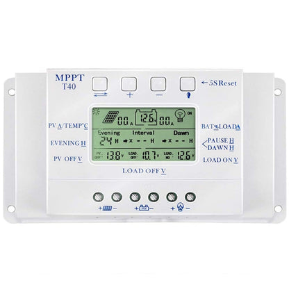 MPPT T40-40A คอนโทรลเลอร์ PWM พลังงานแสงอาทิตย์