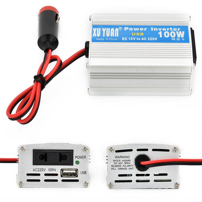 XUYUAN 100W รถอินเวอร์เตอร์รถโน๊ตบุ๊คพาวเวอร์ซัพพลายพร้อม USB, 12V to 220V