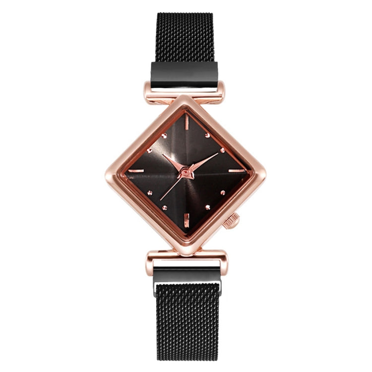 2 ชิ้นสุภาพสตรีเพชรหน้าปัดนาฬิกาควอทซ์, Black, Red + Bracelet