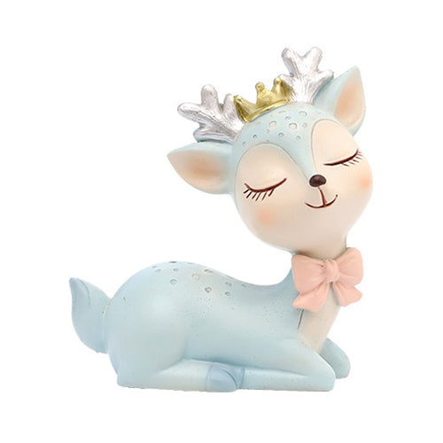 ตกแต่งรถการ์ตูน Sika Deer ตกแต่งเรซิ่นหัตถกรรมตกแต่งเค้ก, Blue, Pink