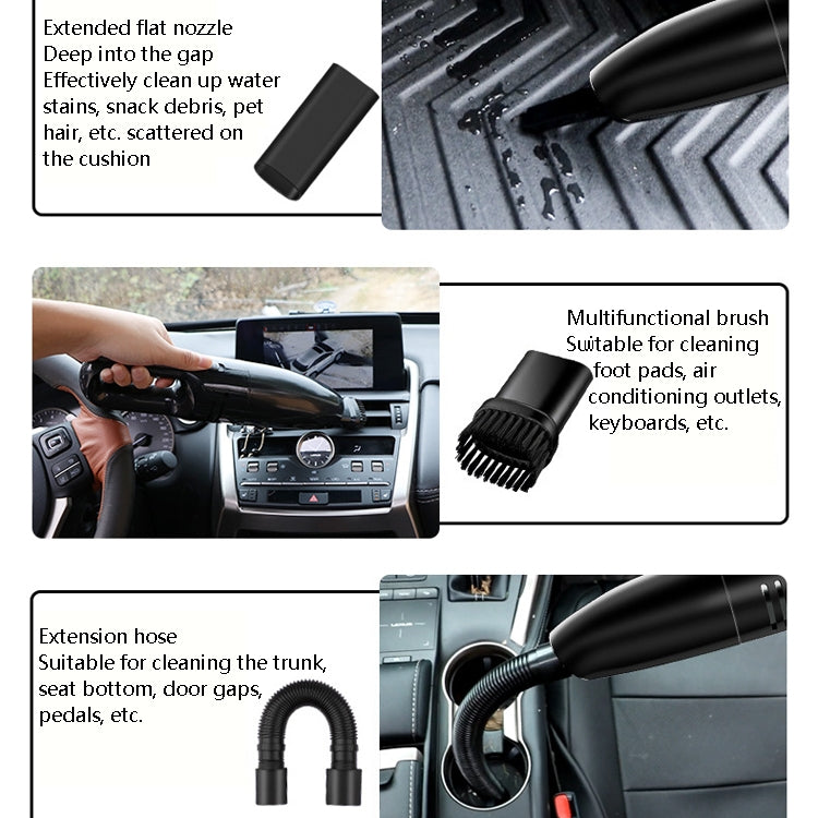 เครื่องดูดฝุ่นพกพาในรถยนต์แบบพกพา เครื่องดูดฝุ่นในรถยนต์ขนาดเล็ก, Wired Black, Wireless Black, Wireless Black Gray