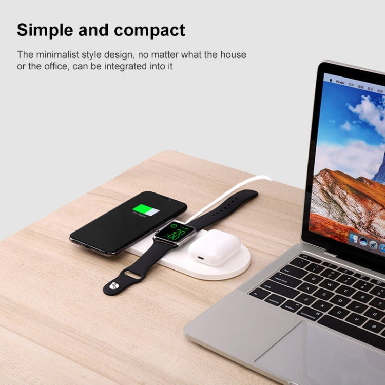 KT-W50A8 3 in 1 10W แท่นชาร์จไร้สายแบบมัลติฟังก์ชั่นสำหรับ iPhone / iWatch / AirPods