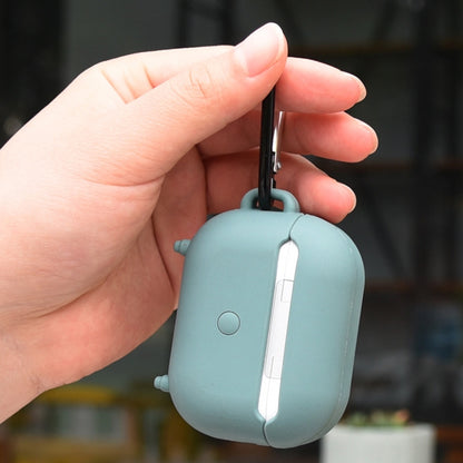 2 ชิ้น Retro วิทยุ รูปร่างฝาครอบป้องกันซิลิโคนสำหรับ AirPods Pro, Green, Blue Gray, Matcha Green, Pink, Green+Finger Ring