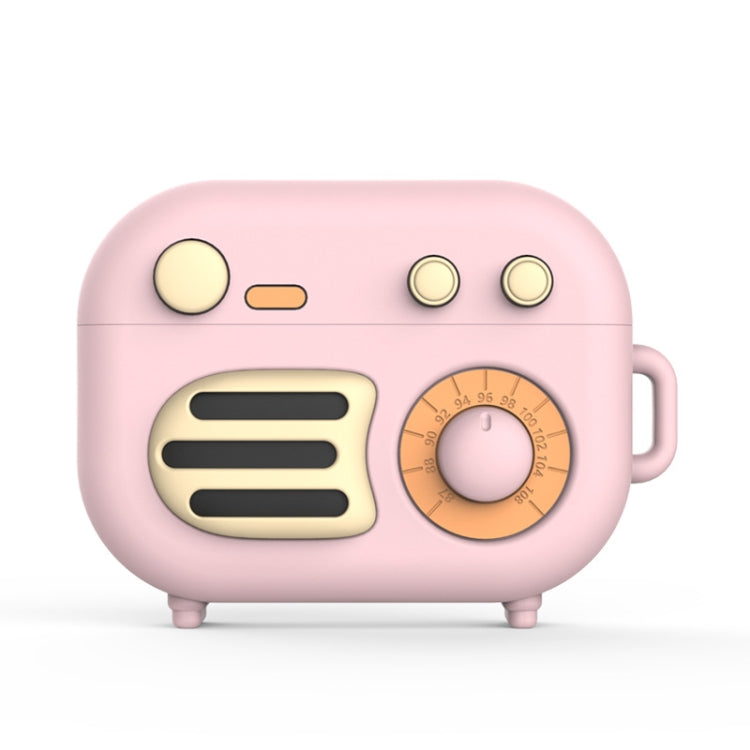 2 ชิ้น Retro วิทยุ รูปร่างฝาครอบป้องกันซิลิโคนสำหรับ AirPods Pro, Green, Blue Gray, Matcha Green, Pink, Green+Finger Ring