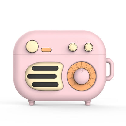2 ชิ้น Retro วิทยุ รูปร่างฝาครอบป้องกันซิลิโคนสำหรับ AirPods Pro, Green, Blue Gray, Matcha Green, Pink, Green+Finger Ring