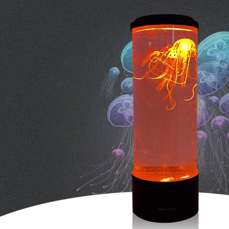 ทรงกระบอก LED แมงกะพรุนจำลองแสง USB ขับเคลื่อนแสงบรรยากาศแมงกะพรุนสีสันสดใส, 10.5 x 10.5 x 29.4cm